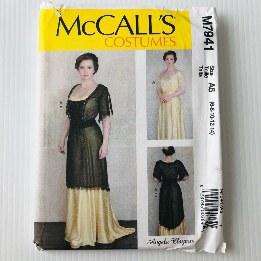 McCalls Costume Pattern M7941 Sz 6-14 Victorian Edwardian Gown Misses New Uncut